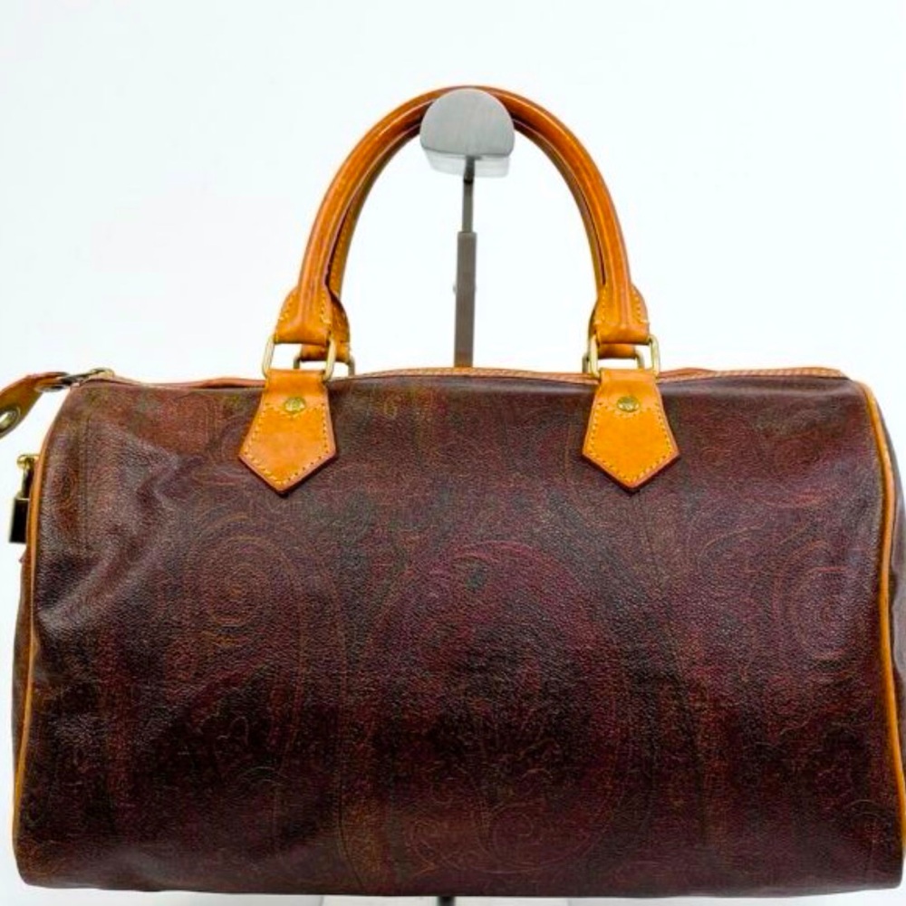 ETRO Boston Bag PVC & Leather Paisley Pattern